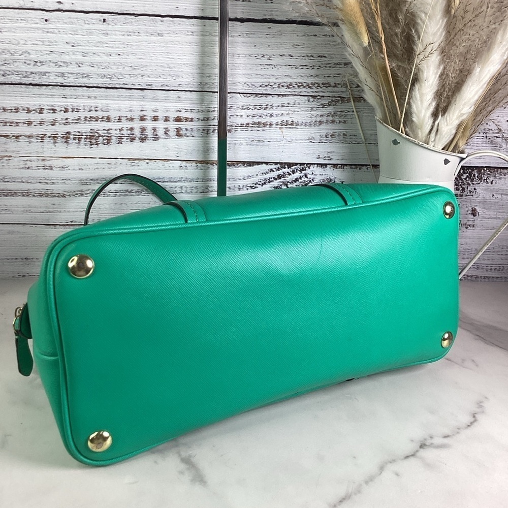 COACH VINTAGE #25671 HAND BAG GREEN PEYTON CORA DOMED SATCHEL PURSE‎ CROSSBODY - Picture 9 of 16